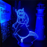 Oakfin Anime Miss Kobayashi'S 3D Lamp Tohru Kawaii Maid Lamp Illusion Lampara Kids Bedroom Decor Manga Gift 3D Optical Illusion Night Lights Pxjd