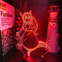 Oakfin Anime Miss Kobayashi'S 3D Lamp Tohru Kawaii Maid Lamp Illusion Lampara Kids Bedroom Decor Manga Gift 3D Optical Illusion Night Lights Pxjd