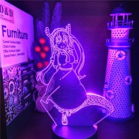 Oakfin Anime Miss Kobayashi'S 3D Lamp Tohru Kawaii Maid Lamp Illusion Lampara Kids Bedroom Decor Manga Gift 3D Optical Illusion Night Lights Pxjd