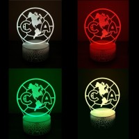 3D Led Night Light Touch Switch Seven Colors Usb Cable Battery Powered Lamp Cracked Based America