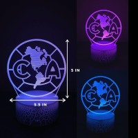 3D Led Night Light Touch Switch Seven Colors Usb Cable Battery Powered Lamp Cracked Based America