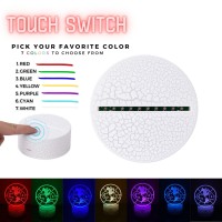 3D Led Night Light Touch Switch Seven Colors Usb Cable Battery Powered Lamp Cracked Based America