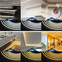 Btf-Lighting Fcob Addressable Ws2811 Ic Cct Cob Led Strip Flexible High Density Uniform Chasing White Light 16.4Ft Dc24V Tunable 3000K-6000K Cri 90+ 576Led/M Led Ribbon(No Adapter Or Controller)