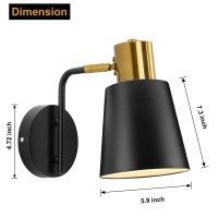 Vintage Wall Sconces, 2 Pack Industrial Wall Light Fixture With E26 Base, Metal Rustic Wall Sconce Lighting, Antique 360 Degree Adjustable Black Wall Lamp For Bedroom Living Room Kitchen Aisle (Black)