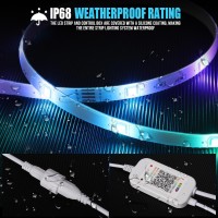 Rxment 200Ft Outdoor Led Strip Lights Waterproof Ip68 With Selfadhesive Low Voltage 24V Heavy Duty Color Changing Music Syn