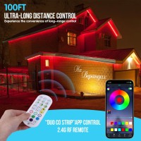 Rxment 200Ft Outdoor Led Strip Lights Waterproof Ip68 With Selfadhesive Low Voltage 24V Heavy Duty Color Changing Music Syn