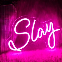 Ineonlife Slay Neon Sign For Wall Decor Pink Led Neon Light For Room Decor Preppy Dorm Bedroom Decor Aesthetic