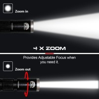 Yicorps Rechargeable Pen Light Flashlight 300 Lumens 3 Lighting Modes Handheld Pocket Small Flashlights With Clip Zoomable Wate