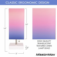 Missionmax Modern Sherbet Ombre Small Table Lamp W Usb Quick Charging Port, Great For Led Bedside, Desk, Bedroom, And Nightstand Lamps Or Other Table Lights