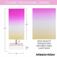 Missionmax Modern Lemonade Ombre Small Table Lamp W Usb Quick Charging Port, Great For Led Bedside, Desk, Bedroom, And Nightstand Lamps Or Other Table Lights