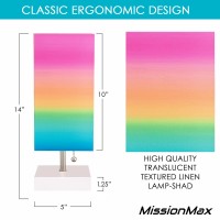 Missionmax Modern Fiesta Ombre Small Table Lamp W Usb Quick Charging Port, Great For Led Bedside, Desk, Bedroom, And Nightstand Lamps Or Other Table Lights