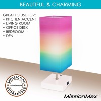 Missionmax Modern Fiesta Ombre Small Table Lamp W Usb Quick Charging Port, Great For Led Bedside, Desk, Bedroom, And Nightstand Lamps Or Other Table Lights