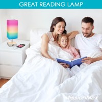 Missionmax Modern Fiesta Ombre Small Table Lamp W Usb Quick Charging Port, Great For Led Bedside, Desk, Bedroom, And Nightstand Lamps Or Other Table Lights