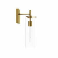 Cover your walls with ambient light with the Skylark 1Light Wall Sconce A modern update to the living room entryway hallway bedroom bathroom or other living space this wall light features a single bulb encased in a clear glass cylinder shade that is mount