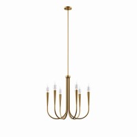 Sweeping lines and modern simplicity make the Penrose 6Light Chandelier center stage in a home or apartment A beautiful light fixture in the dining room entryway bathroom or other living space this pendant chandelier features six upturned metal arms that 