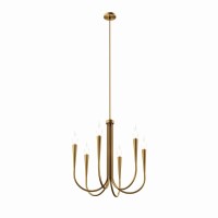 Sweeping lines and modern simplicity make the Penrose 6Light Chandelier center stage in a home or apartment A beautiful light fixture in the dining room entryway bathroom or other living space this pendant chandelier features six upturned metal arms that 