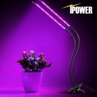 Ipower 10W Red Blue Spectrum Grow Light Dual Head Bulbs Strips With 3912H Timer 11 Levels Dimmable For Indoor Plants