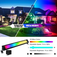 Indmird 50W Rgb Wall Washer Light Rgb Light Bar Warm 3000K 16 Million Colorstiming Music Sync With Remote App Control