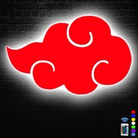 Sayheyl Akatsuki Anime Red Cloud Neon Sign Lights, Akatsuki Japanese Led Sign 16 Colors Dimmable Light Wall Bedroom Bar Party Birthday Aesthetic Decor, With Anime Akatsuki Necklace Gifts