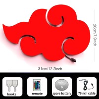 Sayheyl Akatsuki Anime Red Cloud Neon Sign Lights, Akatsuki Japanese Led Sign 16 Colors Dimmable Light Wall Bedroom Bar Party Birthday Aesthetic Decor, With Anime Akatsuki Necklace Gifts