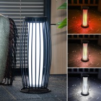 Solar Lantern Floor Lamp Outdoor&Indoor, Vetwins Waterproof Solar Flickering Flame Light For Garden Decoration, Metal Solar Usb Rechargeable Table Lamp Solar Outdoor Lights