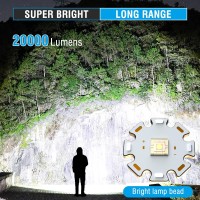 Hosonic A76 Rechargeable Flashlights 20000 High Lumens - Brightest Led Flash Light 7 Modes With Cob Side Light