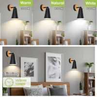 Haultop 120 Hrs Wood Battery Operated Wall Sconce Ir Remote Control Battery Operated Sconces Matte Black Battery Operated Wall