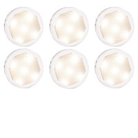 Kindeep Rechargeable Led Puck Lights, Dimmable 16 Colors Led Under Cabinet Lighting With Remote Control, Timing Wireless Tap Lights,For Kitchen,Wardrobe, Aisle Tap Night Lamp, 6 Pack