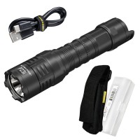 Nitecore P23I Tactical Flashlight, 3000 Lumen Usb-C Rechargeable Long Throw Super Bright With Lumentac Organizer