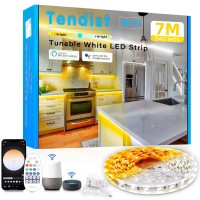 Tendist 23Ft White Led Strip Lights 3000K-6500K, Light Strip Cool And Warm White Alexa Compatible, 24V App Smart Led Lighting With Remote, Cuttable Under Cabinet Light For Kitchen, Mirror, Bedroom