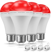 Rechargeable Light Bulbs, Lohas Emergency Red Light Bulbs For Home Power Outages, 12W 65W Equivalent, 1200Mah Battery Operated Powered Backup Light Bulb For Home, Camping, Party, Pack Of 4