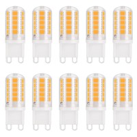 Dicuno G9 Led Bulb 40W Equivalent 4W, 3000K Warm White, T4 Chandelier Light Bulb 400Lm, Non Dimmable, Bi-Pin G9 Base Replacement For Home Lighting, 120V, Pack Of 10