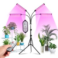 Bseah Grow Lights For Indoor Plants, Full Spectrum 480 Leds Plant Grow Light With Stand, Auto On/Off Timing 4/8/12H & 10 Brightness Levels, Plant Light For Indoor Plants With Remote Control