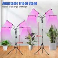 Bseah Grow Lights For Indoor Plants, Full Spectrum 480 Leds Plant Grow Light With Stand, Auto On/Off Timing 4/8/12H & 10 Brightness Levels, Plant Light For Indoor Plants With Remote Control