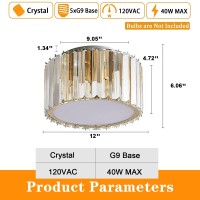 Buxvrcs Modern Crystal Ceiling Light Fixture Flush Mount Crystal Chandelier H 606 X W 12 Crystal Ceiling Fixtures For Kit