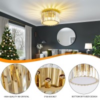 Buxvrcs Modern Crystal Ceiling Light Fixture Flush Mount Crystal Chandelier H 606 X W 12 Crystal Ceiling Fixtures For Kit