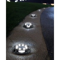 Biling Solar Outdoor Lights Walkway Lights 12 Packs Bright Solar Ground Lights Uplight Sidelight Waterproof Solar Deck Lights