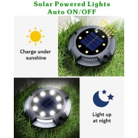 Biling Solar Outdoor Lights Walkway Lights 12 Packs Bright Solar Ground Lights Uplight Sidelight Waterproof Solar Deck Lights