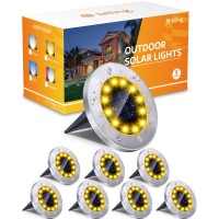 Biling Solar Ground Lights Outdoor 8 Packs, Bright 12 Leds Solar Lights Outdoor Waterproof, Flat Landscape Lights Solar Powered For Yard Walkway Garden Driveway (Warm White)