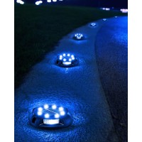 Biling Solar Pathway Lights Outdoor Uplight Sidelight 12 Packs Blue Bright Solar Ground Lights Walkway Lights Waterproof Solar