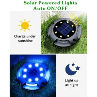 Biling Solar Pathway Lights Outdoor Uplight Sidelight 12 Packs Blue Bright Solar Ground Lights Walkway Lights Waterproof Solar