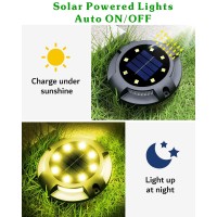 Biling Solar Ground Lights Uplight Sidelight 12 Packs Bright Solar Outdoor Lights Walkway Lights Waterproof Solar Pathway Ligh