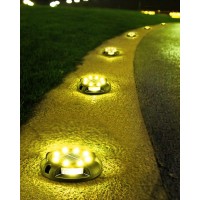 Biling Solar Ground Lights Uplight Sidelight 12 Packs Bright Solar Outdoor Lights Walkway Lights Waterproof Solar Pathway Ligh