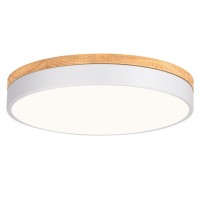 Goomavi Dimmable Wood Led Close To Ceiling Light Modern 2700K6000K 5Cct Round White Flush Mount Ceiling Light Fixtures Minima