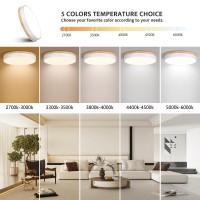 Goomavi Dimmable Wood Led Close To Ceiling Light Modern 2700K6000K 5Cct Round White Flush Mount Ceiling Light Fixtures Minima