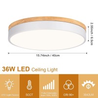 Goomavi Dimmable Wood Led Close To Ceiling Light Modern 2700K6000K 5Cct Round White Flush Mount Ceiling Light Fixtures Minima