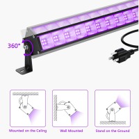 Lamvip Upgraded 54W Led Black Light Bar Blacklight Bars Black Lights With Plug 5Ft Cord 68 Led Beads And Switch For Glow Party