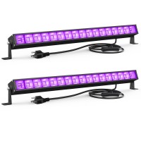 Atfoyer Upgrade 60W Led Black Light, Black Lights For Glow Party, Blacklight Bar With Plug&Switch, Each Light Up 32X32Ft, Glow Light For Halloween, Bedroom, Fluorescent Body Paint, Stage Lighting, 2Pc