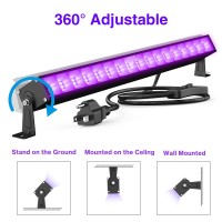 Atfoyer Upgrade 60W Led Black Light, Black Lights For Glow Party, Blacklight Bar With Plug&Switch, Each Light Up 32X32Ft, Glow Light For Halloween, Bedroom, Fluorescent Body Paint, Stage Lighting, 2Pc