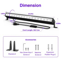 Atfoyer Upgrade 60W Led Black Light, Black Lights For Glow Party, Blacklight Bar With Plug&Switch, Each Light Up 32X32Ft, Glow Light For Halloween, Bedroom, Fluorescent Body Paint, Stage Lighting, 2Pc